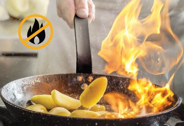 100% anti-chama: todos os componentes são não inflamáveis e seguem as rigorosas normas européias para maior segurança ao preparar todas as suas receitas.