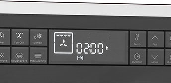 Timer Digital de 3 Funções: relógio, conta minutos e timer que desliga o forno no final do preparo.