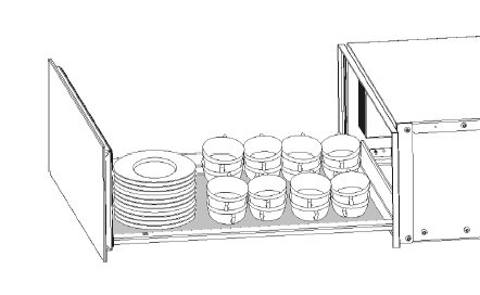 Generoso Espaço Interno: de 65 litros para 10 serviços (10 pratos de jantar + 10 pratos de sopa + 4 travessas) ou 35 pratos de jantar ou 140 xícaras de café expresso ou 70 xícaras de chá.