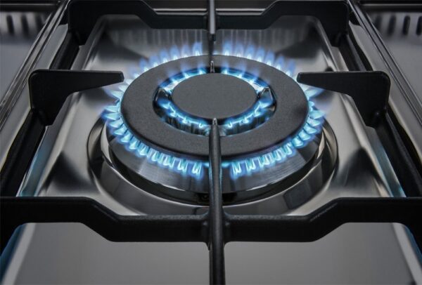Queimador Triplo de 4.000 W: ideal para cozimentos ultra rápidos. É extraordinariamente potente e assegura o cozimento rápido e uniforme do centro até as bordas em panelas e frigideiras.