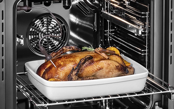 Sonda de Temperatura: controla o ponto ideal de preparo por medir a temperatura interna dos alimentos, proporcionando incomparáveis resultados culinários.