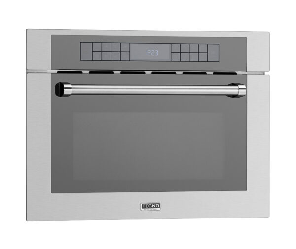 Acabamento em Aço Inox 304 não poroso: nas partes interna e externa com vidro espelhado na porta, oferecem melhor apresentação e higiene ao forno.