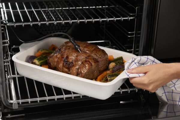 Sonda de Temperatura: permite assar com precisão medindo a temperatura interna dos alimentos, tecnologia culinária utilizada pelos mais refinados restaurantes.