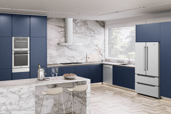 Compõe Conjuntos: com os demais produtos da linha Tecno Professional com os mesmos design e puxadores tubulares em inox escovado.