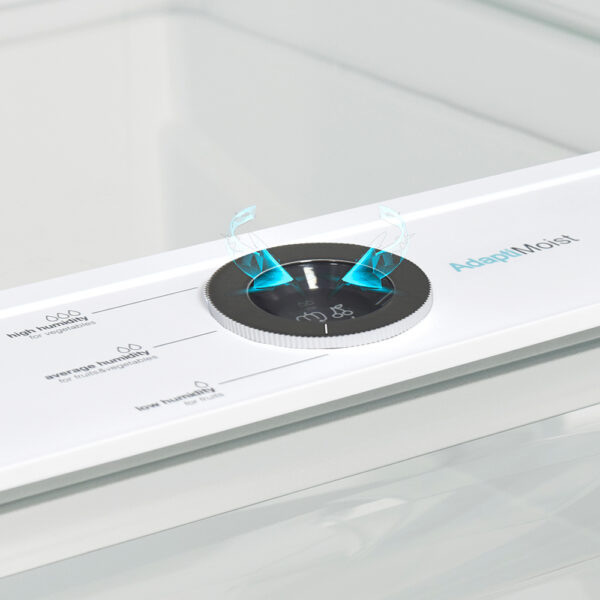 Gavetas com Adapti Moist: proporcionam uma melhor conservação ao permitir regular a umidade em seus interiores de acordo com os tipos de alimentos armazenados.