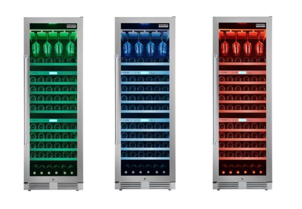 Iluminação por LEDs: elegante luz fria e uniforme por todo o seu interior nas cores branco, verde ou âmbar, criando uma elegante iluminação no ambiente.
