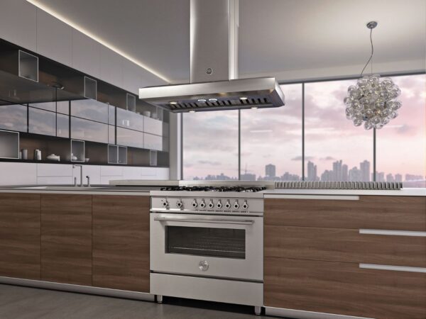 Compõe Conjuntos: com os fogões, rangetops e cooktops Bertazzoni das linhas Professional e Master Series.