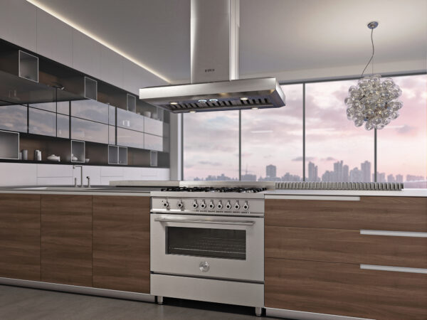Compõe Conjuntos: com os fogões, rangetops e cooktops Bertazzoni das linhas Professional e Master Series.