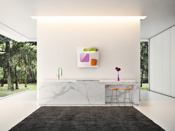 Potente e Silenciosa: sua aspiração de 900m3/h equivale a 1200m3/h das coifas tradicionais com baixos níveis de ruído de 56dB a 58dB, fundamental para cozinhas integradas a outros ambientes.