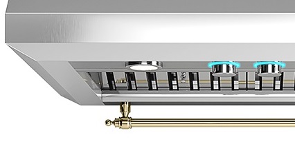 Varão em Latão: com elaborado acabamento em formato de gota nas extremidades para melhor integração aos ambientes de cozinhas com estética vintage.