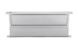 Coifa de bancada downdraft Tecno Original Rise TCD91, com 91 cm de largura toda em inox escovado.