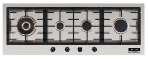 Queimadores Maiores nas Laterais: sua posição faz com que ao utilizá-los com 2 panelas de grandes dimensões não se ocupe todos os espaços do cooktop.