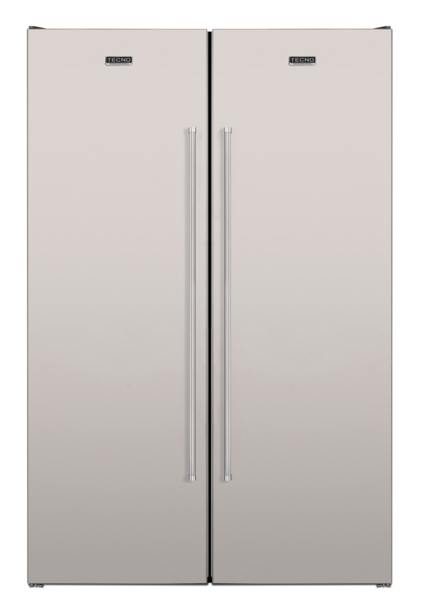 Refrigerador de piso e de embutir Tecno Professional DUO 660 P com 122 cm em inox escovado.