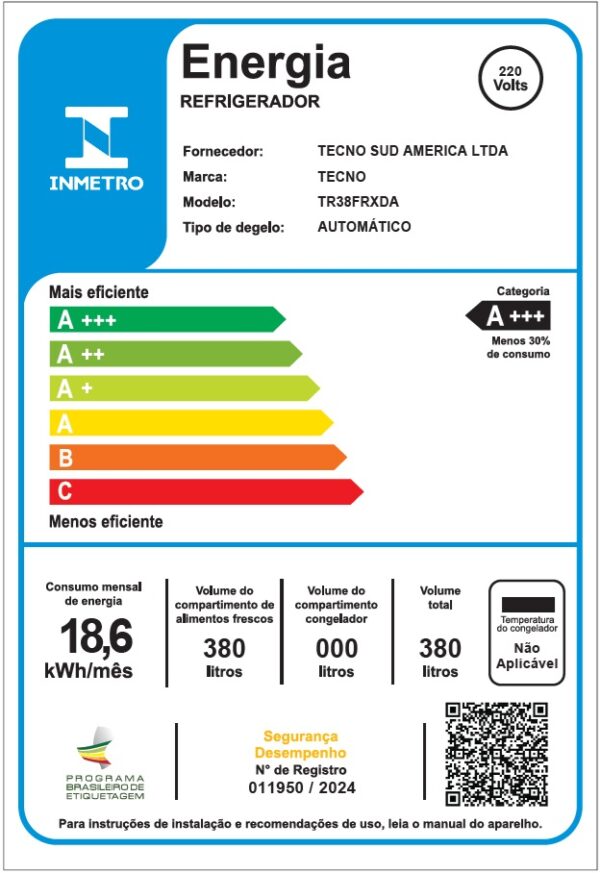 Etiqueta Nacional de Conservação de Energia.