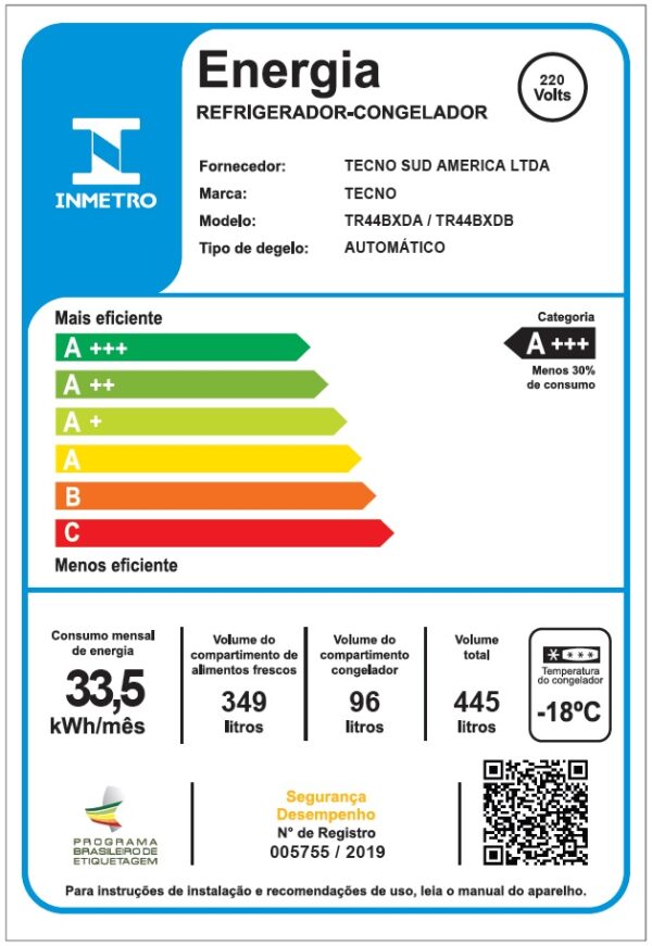 Etiqueta Nacional de Conservação de Energia.