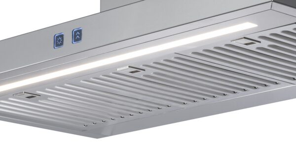 Iluminação por LEDs: longa barra luminosa que ilumina melhor os alimentos nas panelas em todas as posições.