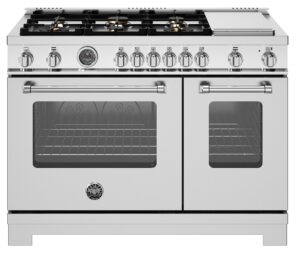 Fogão Bertazzoni Master Series MAS486 BTFGMXTLP com 122 cm de largura.