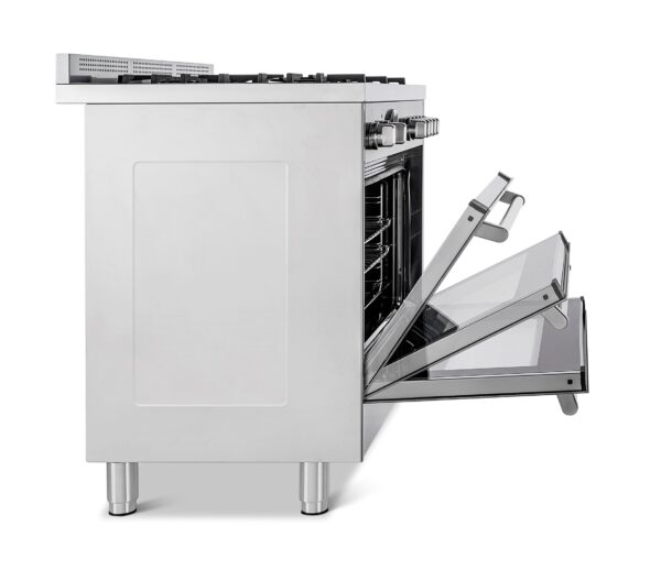 Soft Close: sistema que amortece o fechamento da porta do forno de forma suave e segura. Permite também que a a porta do forno fique parada em qualquer posição.