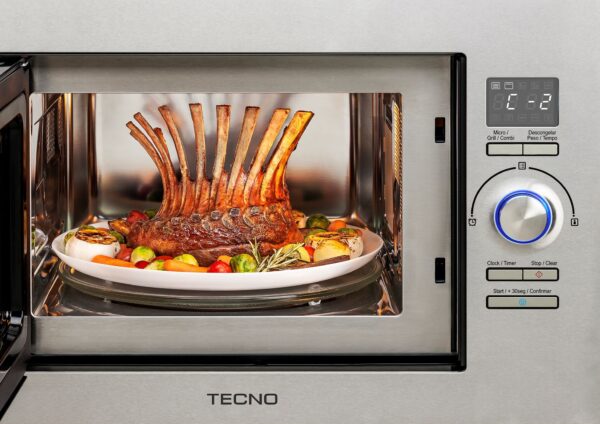 forno_micro-ondas_tecno_tm25ex_fun_o_combinada_1_1.jpg Função Micro-ondas: aquece e prepara alimentos com 5 diferentes níveis de potência: 100 W, 300 W, 450 W, 700 W e 900 W.