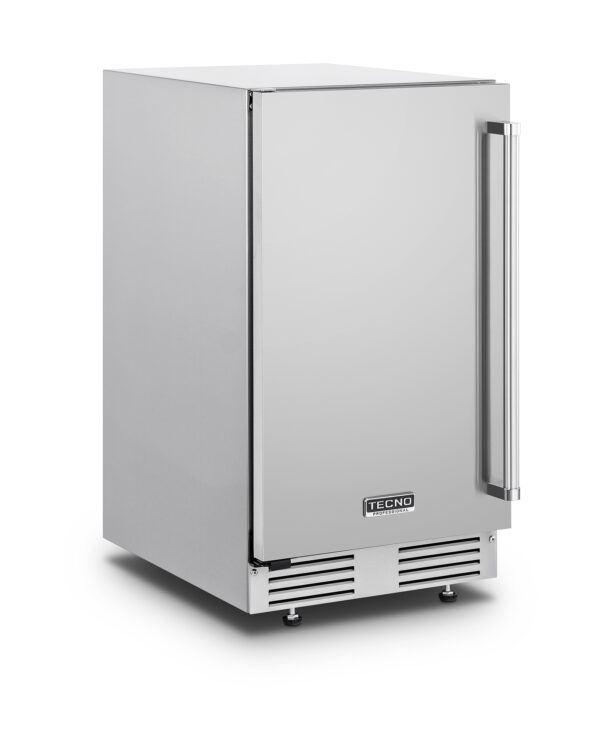 Aço Inox 304 Escovado: com proteção anti-manchas, recobre todo o icemaker proporcionando um refinado acabamento de longa durabilidade.