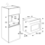 Forno combinado com micro-ondas Bertazzoni F457HER MWTXG, as 2 aberturas de ventilação traseira devem ter 60 mm de profundidade - medidas em mm.