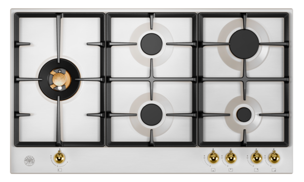 Queimadores Maiores nas Laterais: ao utilizá-los com 2 panelas de grandes dimensões não se ocupa todos os espaços do cooktop.
