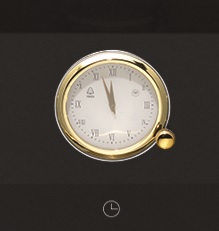 rangetop_lofra_dolvevita_rel_gio_2_2.jpg Relógio Vintage: com uma elegante moldura em latão, funciona como relógio e conta-minutos que proporciona maior precisão em seus preparos.