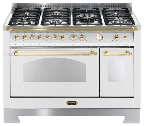 Design Vintage by LOFRA: na cor branco perolizado com detalhes em latão polido, uma combinação única de robustez, elegância e tecnologia para os chefs mais exigentes.