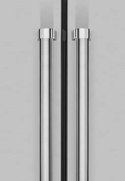 Puxadores Tubulares: com elegante design ergonômico em aço cromado da linha Tecno Professional.