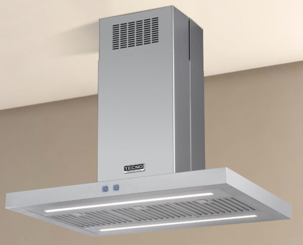 Aço Inox Escovado: sua superfície lisa sem porosidade torna fácil e rápido manter a coifa sempre limpa.