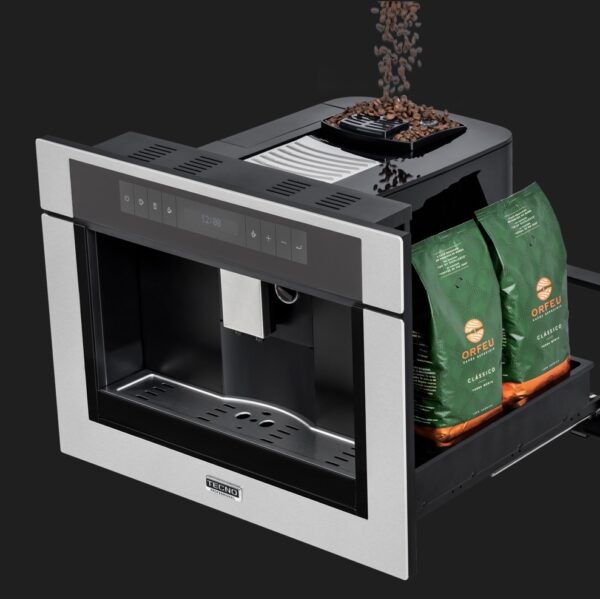Amplo Reservatório de Grãos: armazena 250g permitindo preparar uma maior quantidade de cafés entre cada reabastecimento do reservatório. Permite usar também café em pó nos preparos.