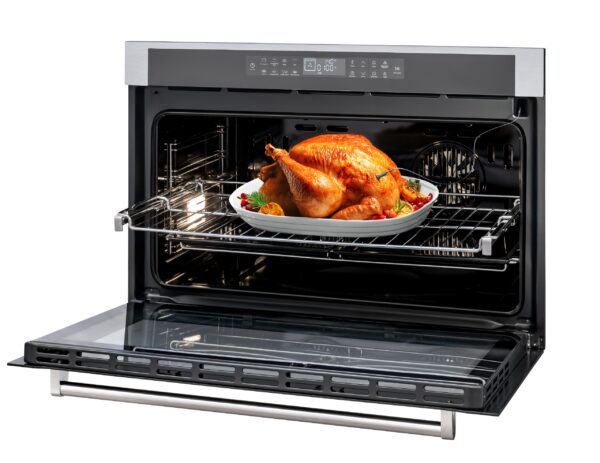 Sonda de Temperatura: controla o ponto ideal de preparo por medir a temperatura interna dos alimentos, proporcionando incomparáveis resultados culinários.
