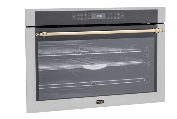 Acabamento em Inox 304 não poroso: com vidro espelhado na porta, oferecem melhor apresentação e higiene ao forno.