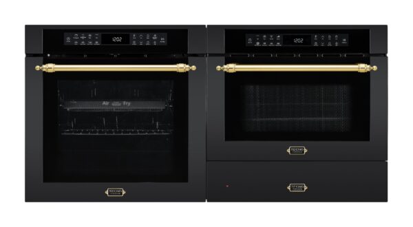 Design Vintage: permite compor torres funcionais e elegantes com o forno combinado com micro-ondas TK38 EXDNMV2 e/ou com a gaveta aquecida TG14 EXANMV2.