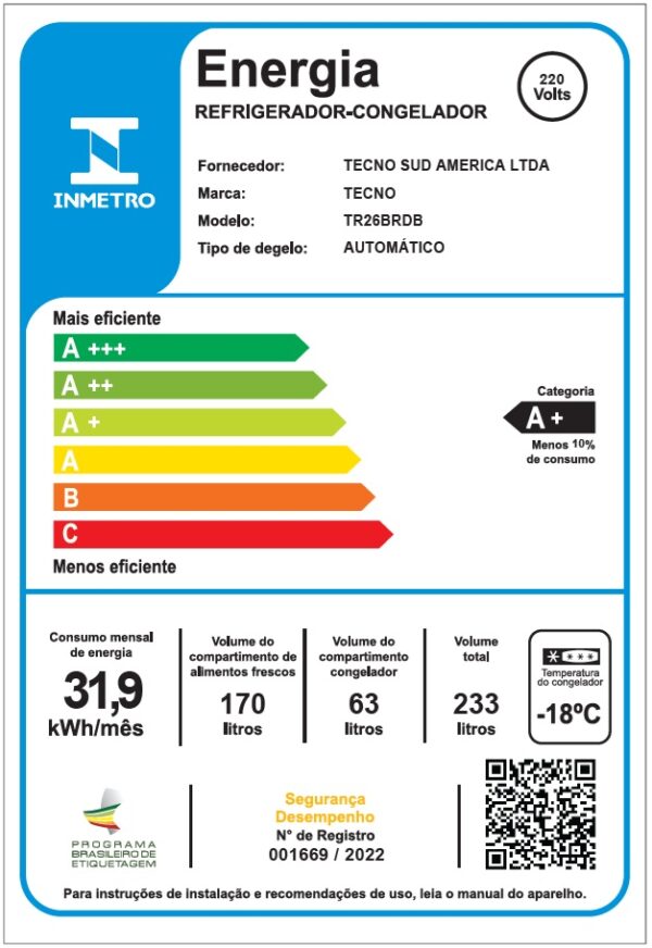Etiqueta Nacional de Conservação de Energia.
