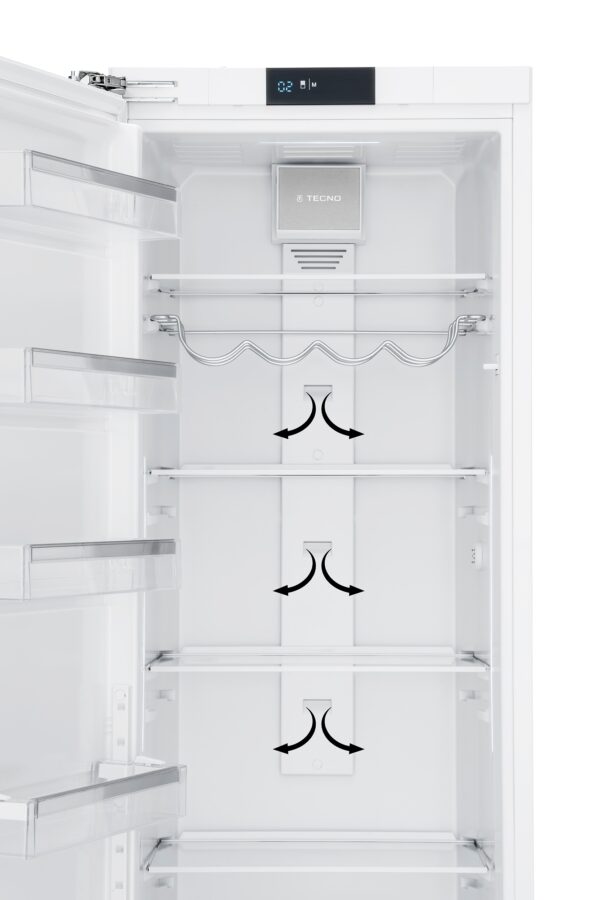 Tecnologia Cold Air Flow: distribui de maneira mais uniforme o ar frio através de várias saídas, criando uma temperatura homogênea por todo o compartimento refrigerado para se desfrutar de alimentos mais frescos, saborosos e nutritivos.