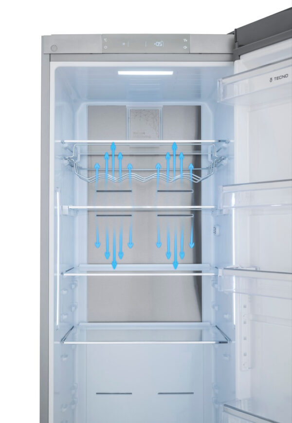 Tecnologia Multi Cooling: distribui de maneira mais uniforme o ar frio por múltiplas saídas formando uma temperatura homogênea por todo o compartimento refrigerado para se desfrutar de alimentos mais frescos, saborosos e nutritivos.