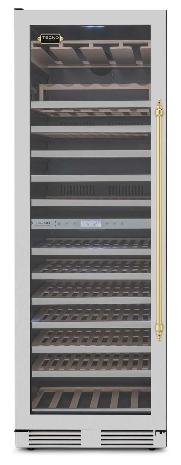 Adega Tecno Vintage TR43AVDH V2 de 60 cm em inox escovado.