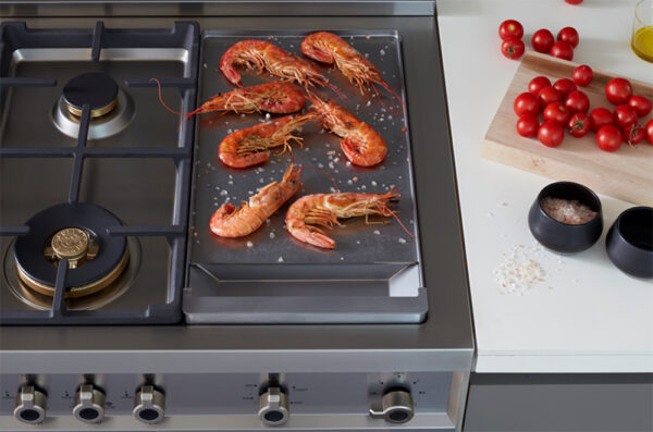 Grill de Mesa: prepare vários tipos de alimentos diretamente sobre sua chapa de inox de 4 mm de espessura, selecionando um dos 7 níveis de temperatura.