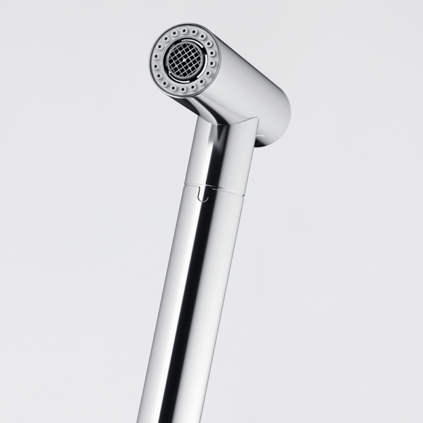 Misturador Monocomando de mesa Icon cor inox com bica em L alta extensível
