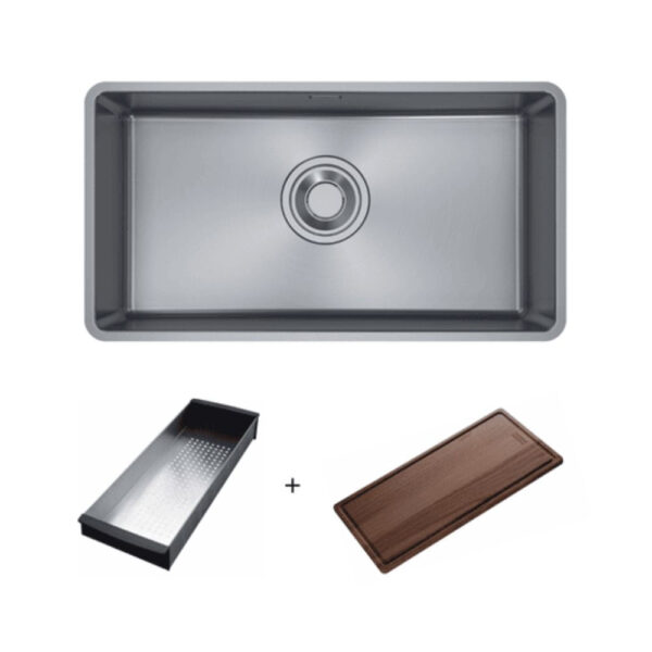 Cuba de embutir em aço inox Maris Quiet MQX 110-82 82x42cm com acessórios