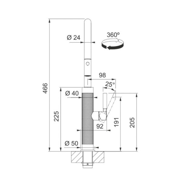 Misturador Monocomando Franke Masterpiece Antracite