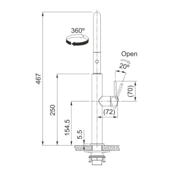 Misturador Monocomando Franke Pescara Fosco 2.0 Pull Out